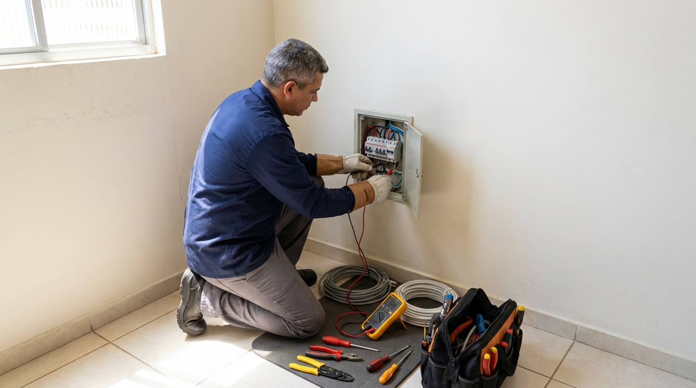 Eletricista em atendimento residencial em João Pessoa-PB